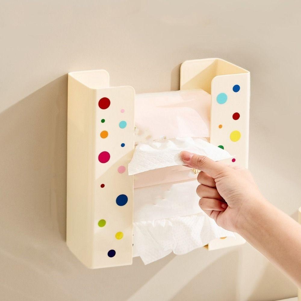 Plastic Magnetic Tissue Storage Box Punch-free Paper Towel Holder Napkin Storage Box Bathroom