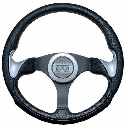 

Daikei (Daiei Industry) Steering Wheel Rally RS (330mm Diameter) Urethane Leather/Black Spokes/Silver Grips with Timer Horn Button RS-33