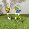 2pcs Creative Frog Football Player Statue Interesting Frog Athlete Figurine Indoor Home Desktop Decoration Resin Crafts Ornament