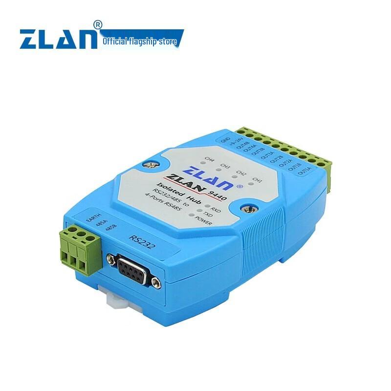 ZLAN ZLAN9440 RS232 To 4-Port RS485 Hub & Isolator