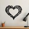 Iron Heart Wall Art Elegant Flat Swirl Design Romantic Decor Home Gift