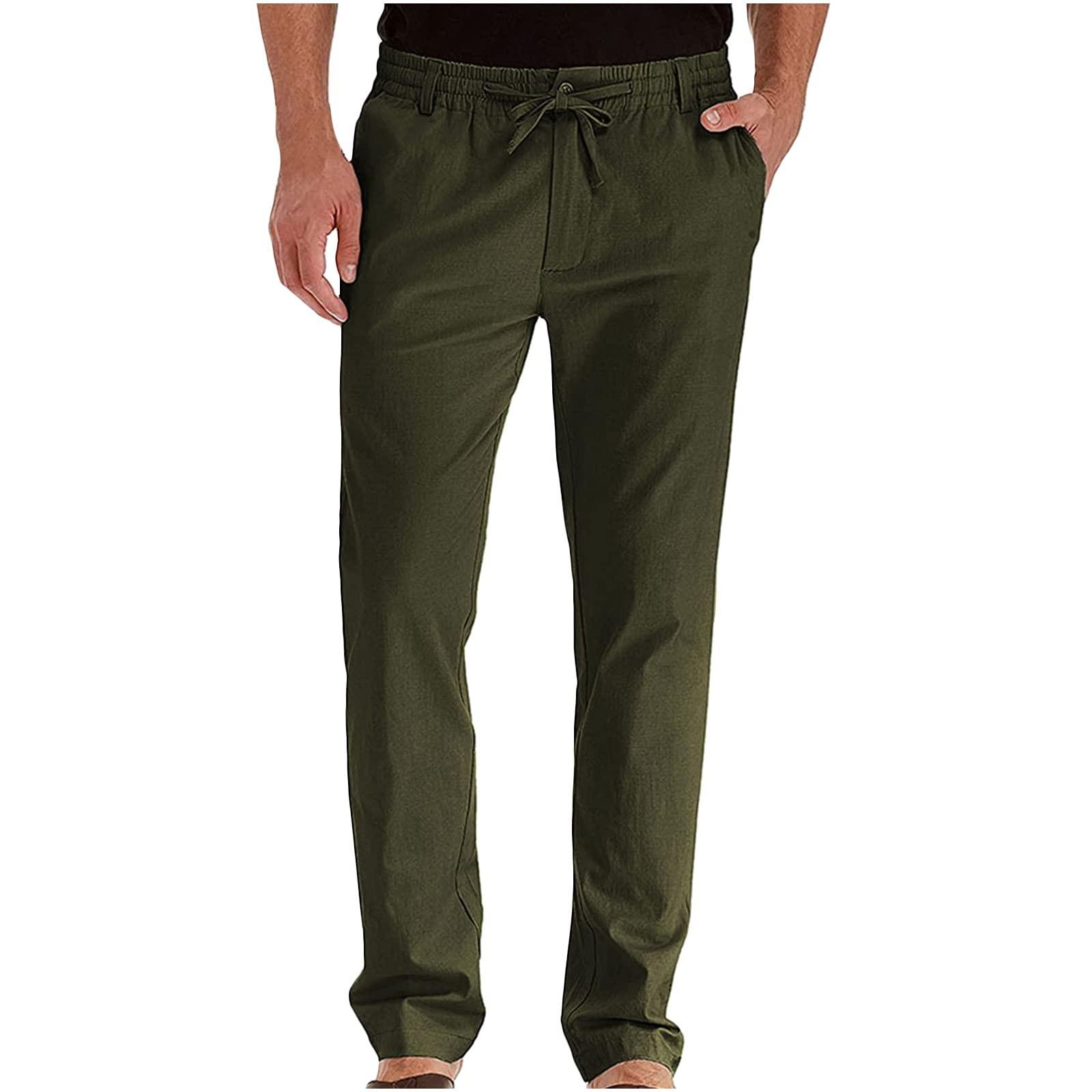 

Men s Overalls Drawstring Multi Pocket Casual Pants Hiking Pants Cotton Twill Pants M армія зелений колір