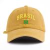 Berretto da Baseball Unisex con Stampa Bandiera Lettere Brasile Lavato Cappello da Papà Retrò Vintage Disponibile in Diversi Colori Retrò Cappello da Sole da Esterno