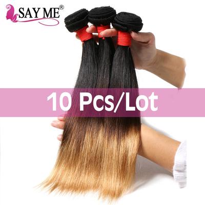 Wholesale 10 Pcs Ombre Straight Hair Bundles Brazilian Hair Weave