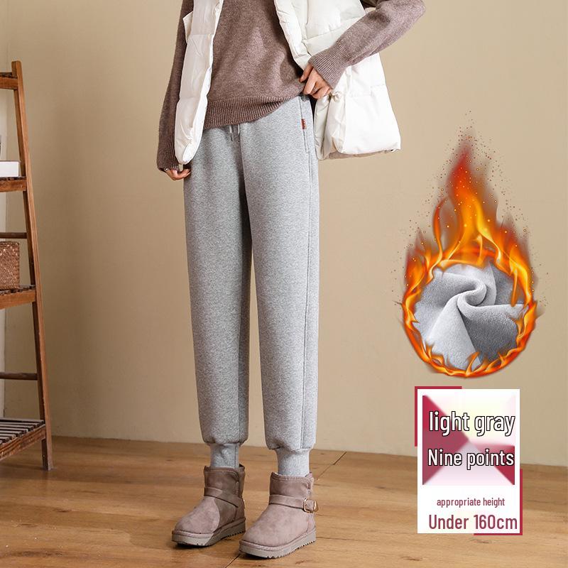 Plus Size Women's Thick Velvet Fleece Sweatpants - Winter Warm, Casual Sports Pants (Up to 200 Jin)