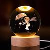 3D Starry Sky Crystal Ball Night Light with Solid Wood Base - Luminous Desktop Ornament & Birthday Gift
