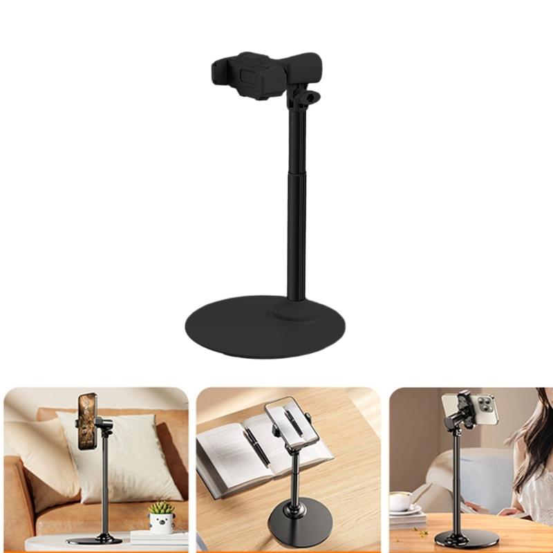 360 Degree Rotating Phone Holder Table Support Stand Multi Angle Adjustable Retractable Holder Stand for Live Broadcast