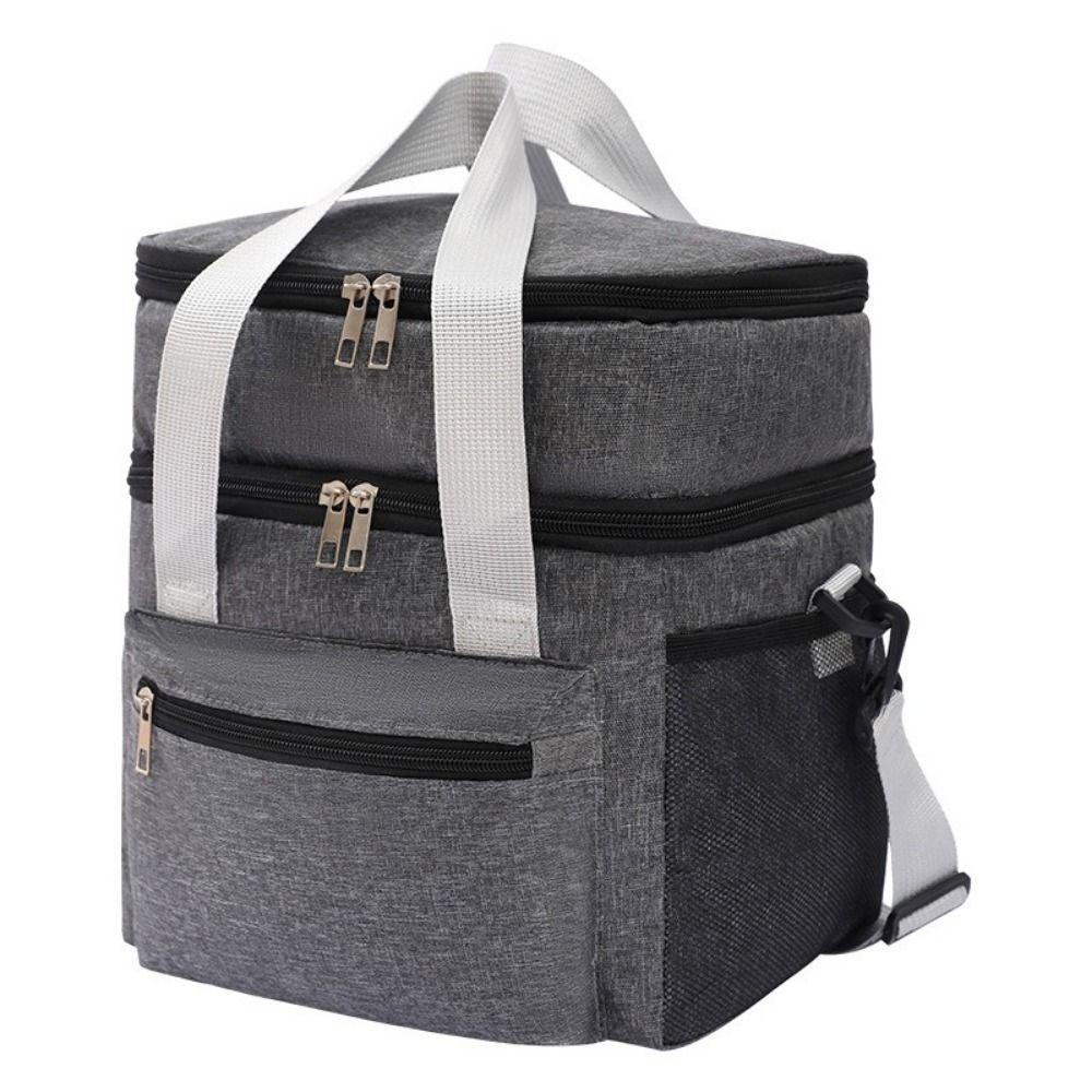 Large Capacity Picnic  Bag with Shoulder Strap Thermal Lunch Pouch Insulated Lunch  Bag  Outdoor