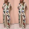 2023 Graffiti Print Satin Lapel Shirt & Trousers Two-Piece Set