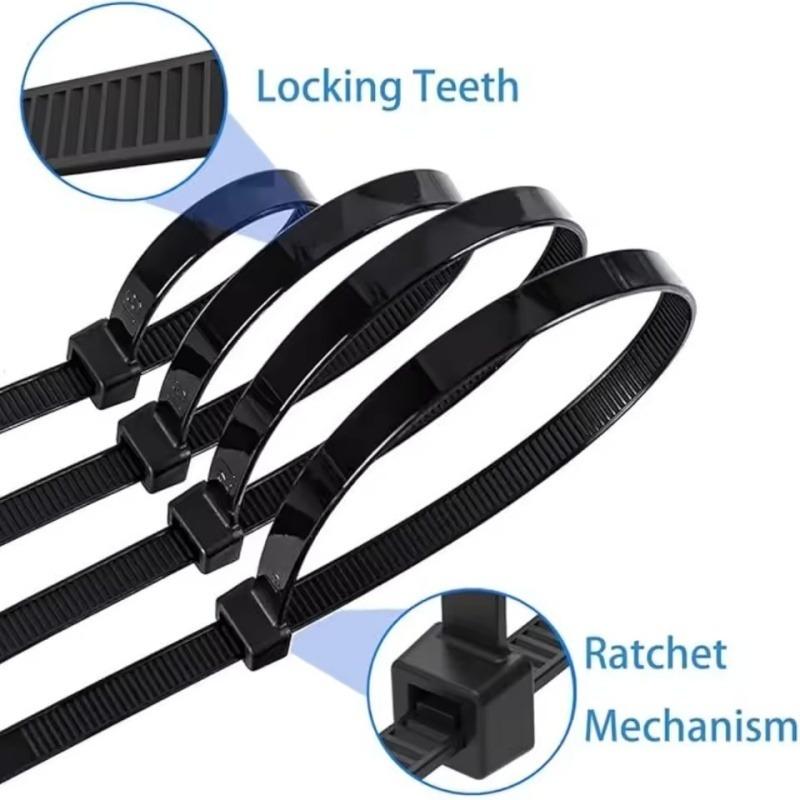 50/100Pcs Self-locking Plastic Nylon Zip Ties Black Zip Ties Fastening Loops Zip Ties Zipper Ties Nylon Zip Ties Set