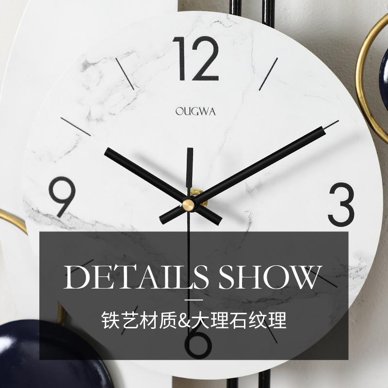 Metal Light Luxury Wall Clock Home Living Room Tv Wall Watch Hotel Lobby Decoration Pendant Nordic Mute Quartz Large Clock Watch