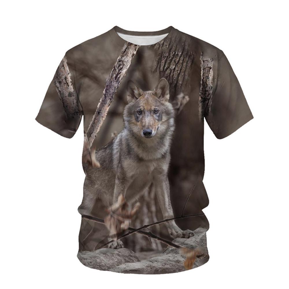 New Animal Camouflage Hunting 3D Print T-Shirt, Men s Summer Short Sleeve Loose Harajuku Style Top 6XL