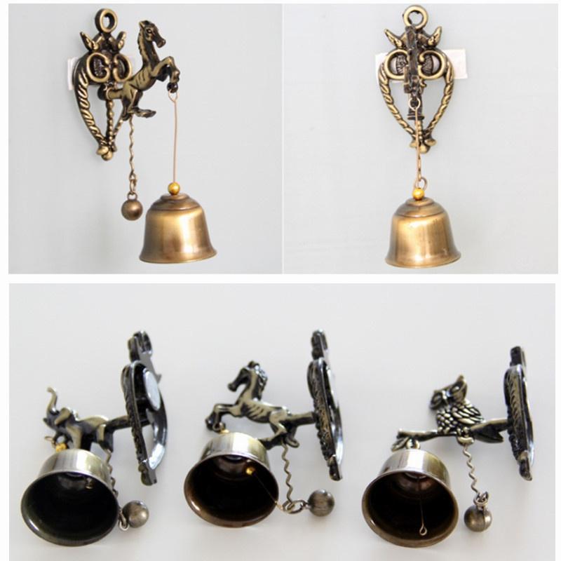 Vintage metalowy dzwonek drzwi sklepikarz powodzenia kołatka Windchime magnetyczny ozdoba do powieszenia na ścianie do pokoju ogród sklep przednie wejście prezent
