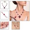 Pink Tourmaline Quartz Gemstone Jewelry Necklace Set 18-20''