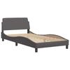 Vidaxl Bed Frame with Headboard, Grey, 100X200 Cm, Faux Leather