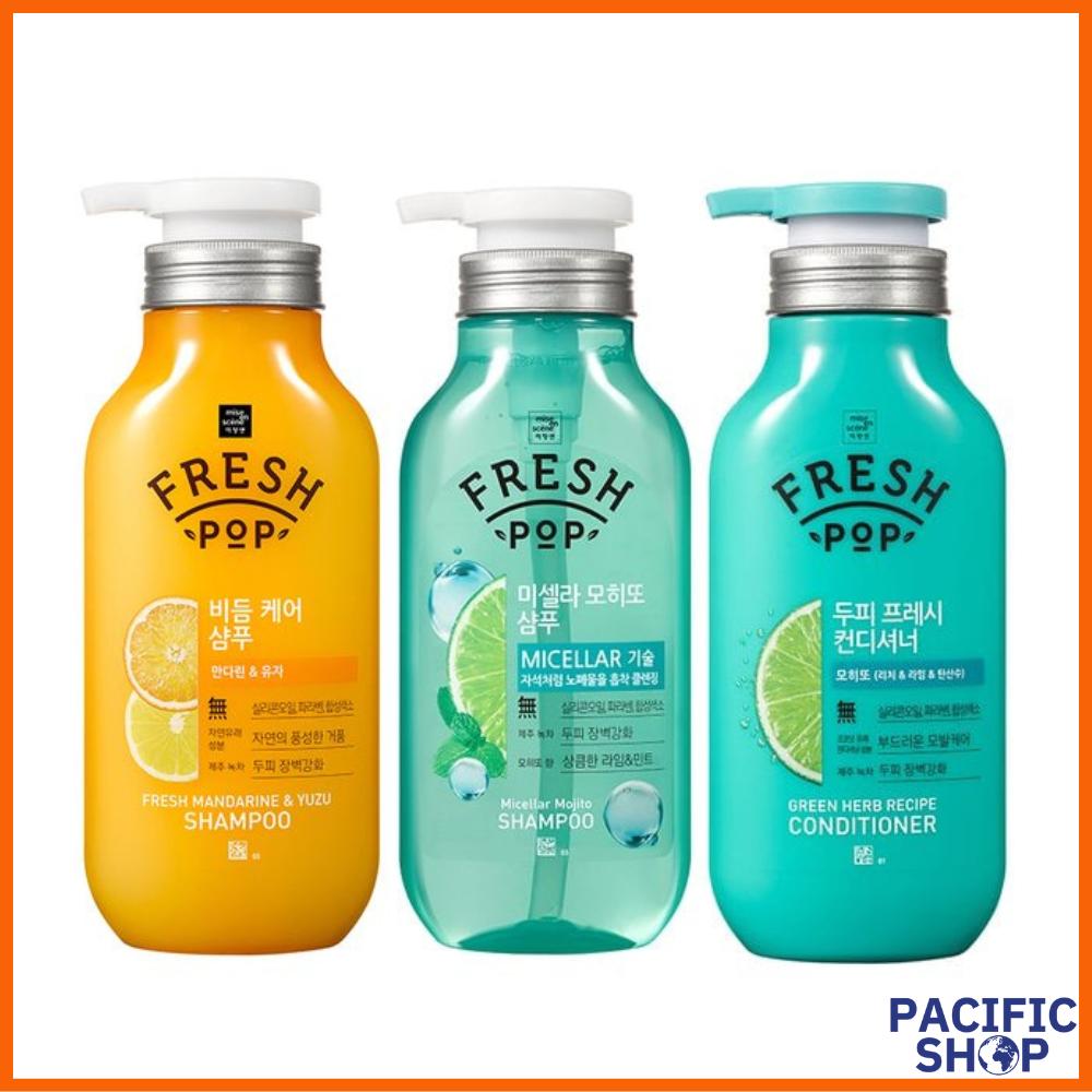 [Mise-en-scène] Fresh Pop Shampoo 500ml & Conditioner 500ml (3 Types: Micellar Mojito Shampoo, Dandruff Care Shampoo, Scalp Fresh Conditioner)