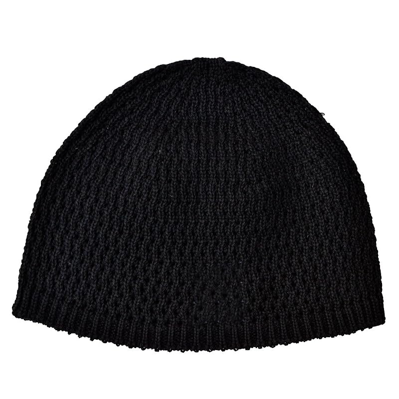 [Nakota] Seamless Cotton Islamic Hat, Islamic Watch Cap, Made in Japan, Hat, Watch Cap, Beanie, LL, Black (97)