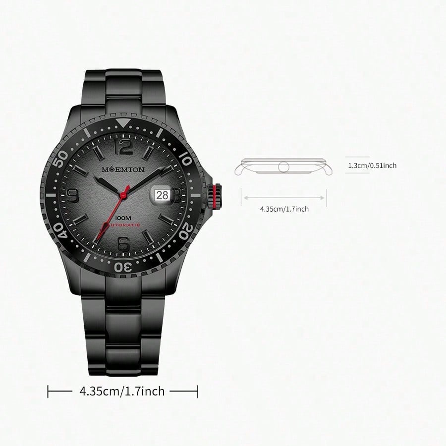 Moemton Men’s Mechanical Diving Watch Steel 100m M107.BSSF01