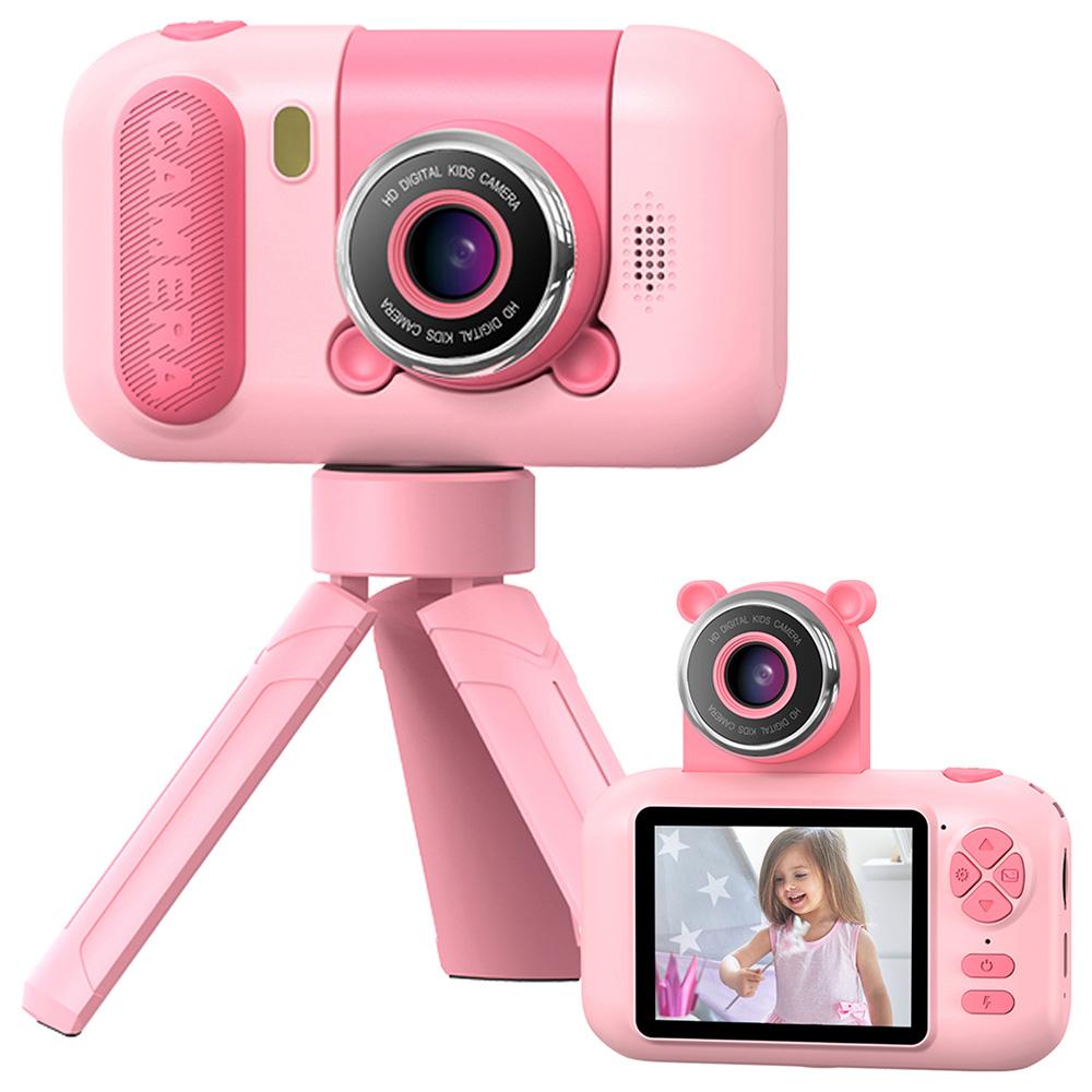 

F79 2.4 Inch Screen Kids Digital Camera Flip Lens HD Children Photography Camera Pink