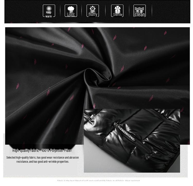 Męska Zimowa Kamizelka Bawełniana - Pogrubiona, z Nadrukowanym Logo