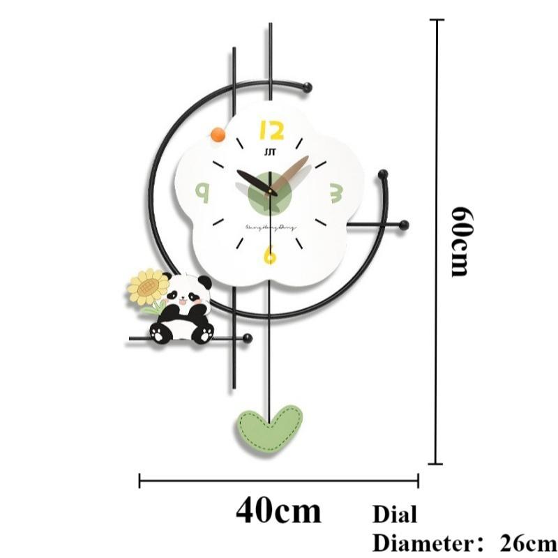 Panda Wall Clock Creative Cartoon Wall Clocks Modern Minimalist Household Clock Living Room Aesthetic Decoration Accessories