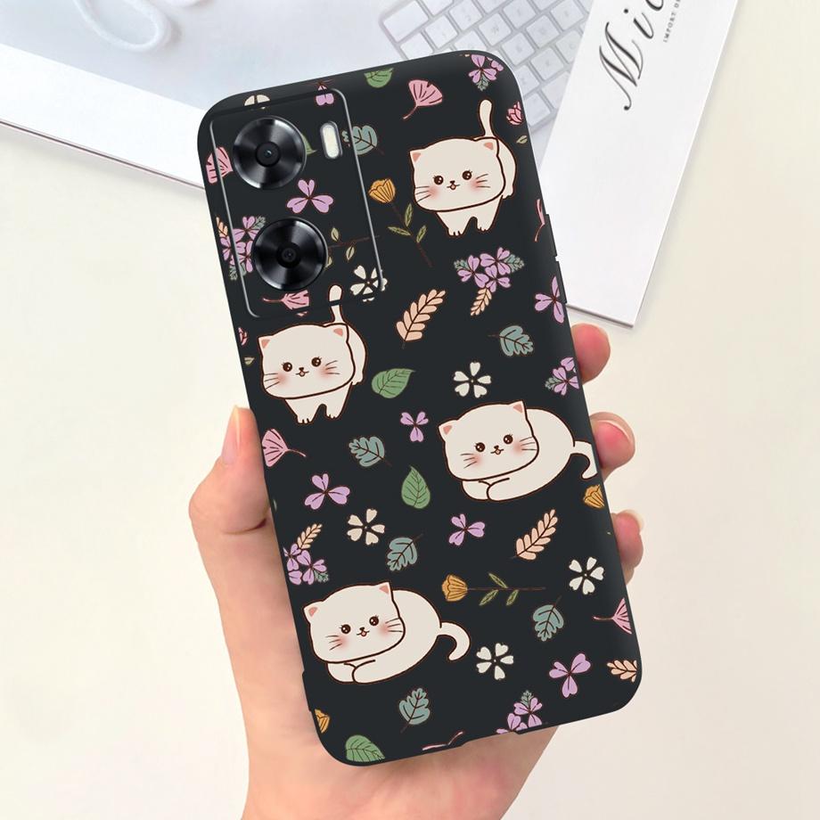 For OPPO A57 4G CPH2387 Case For OPPO A77 5G CPH2339 Soft Silicone Flower Phone Cover For OPPO A77S A57S A57e 2022 Funda TPU Bag