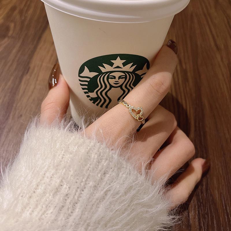 Trendy French-Style Adjustable Open Ring for Women: Fashionable Index Finger Ring for Students