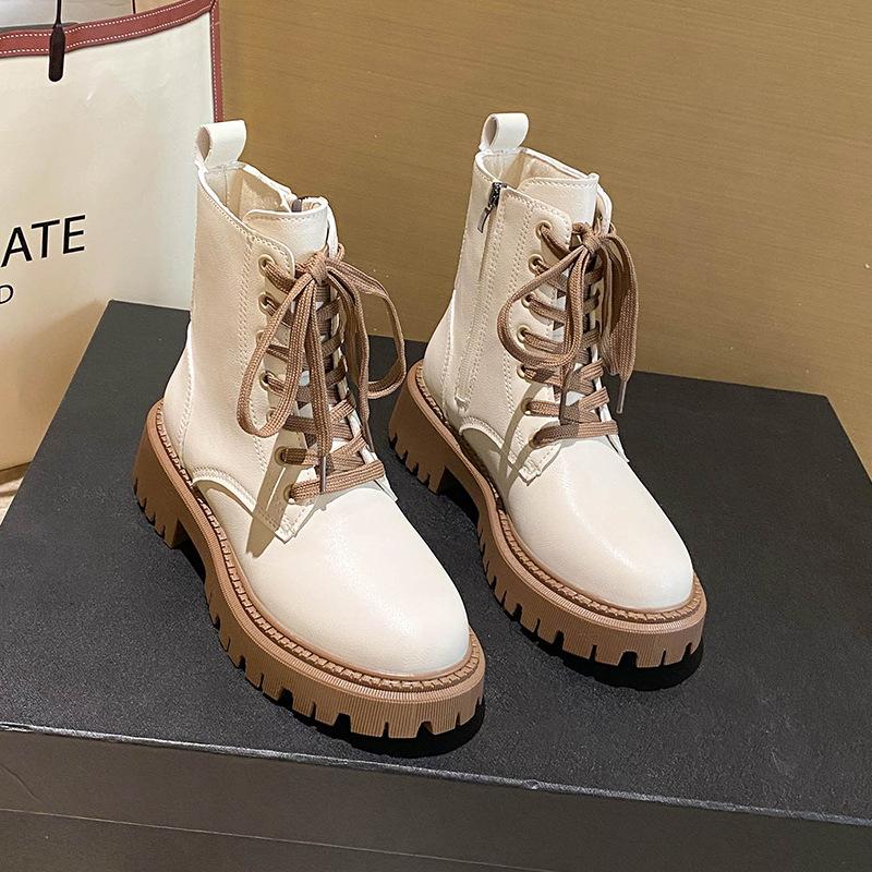 New Platform Martin Boots Women's 2025 Autumn and Winter Korean Version Fashion Versatile and Comfortable Women's Shoes Thick Heel Large Size Sho