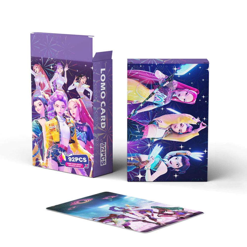 55pcs K-POP Demon Hunters Holographic Cards Set - HUNTR/X Boy Girl Group Laser Photocards, Anime Collectible Trading Game Cards,