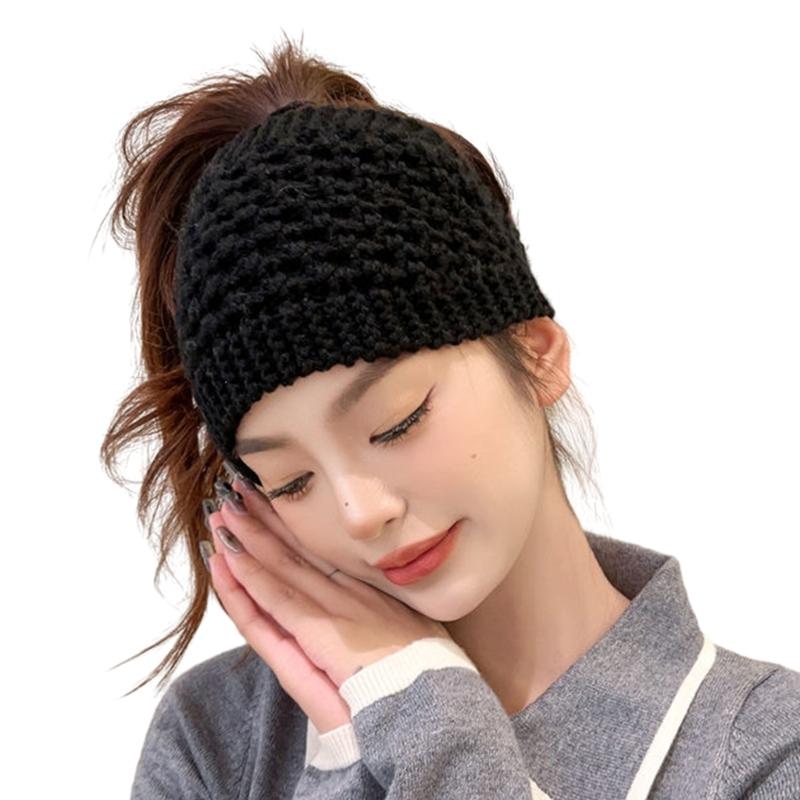 2in1 Fashion Neck Warmer Knit Hairband for Woman Camping Travel Wide Headband