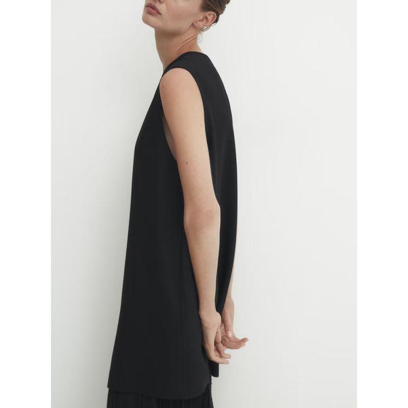 MD Spring New Arrival Women's Fashion Casual Minimalist Style Accessible Luxury Sleeveless Short Version Dress Black Dress 6667715