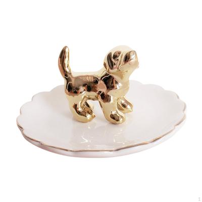 Dog Ring Holder Stand Jewelry Sturdy Dish Entrance Key Tray for Earrings