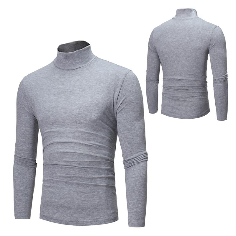 Fldy Casual slim-fit thermisch onderhemd met hoge hals en lange mouwen voor heren, thermisch basisshirt M
