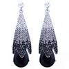 Jewelry Women Luxury Wedding Party Drop Earrings Inlay With Multicolor Rhinestones Big Water Drop Earrings Long