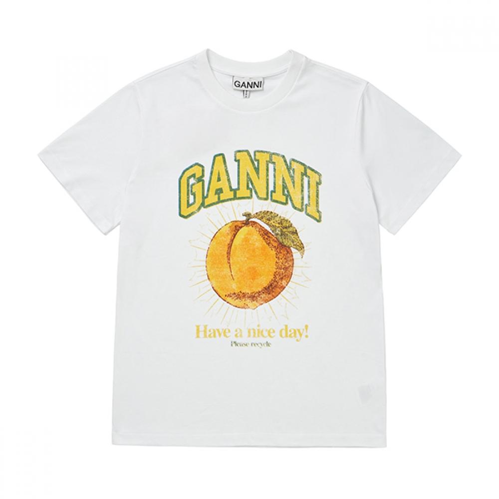 

Ganni T3529 151 Peach Logo Print Women S Short Sleeve Tee T3529 151 (L)