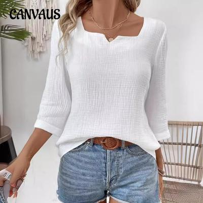 Herbst Damen Einfache Volltonfarbe Langarm V-Ausschnitt Damen Shirt