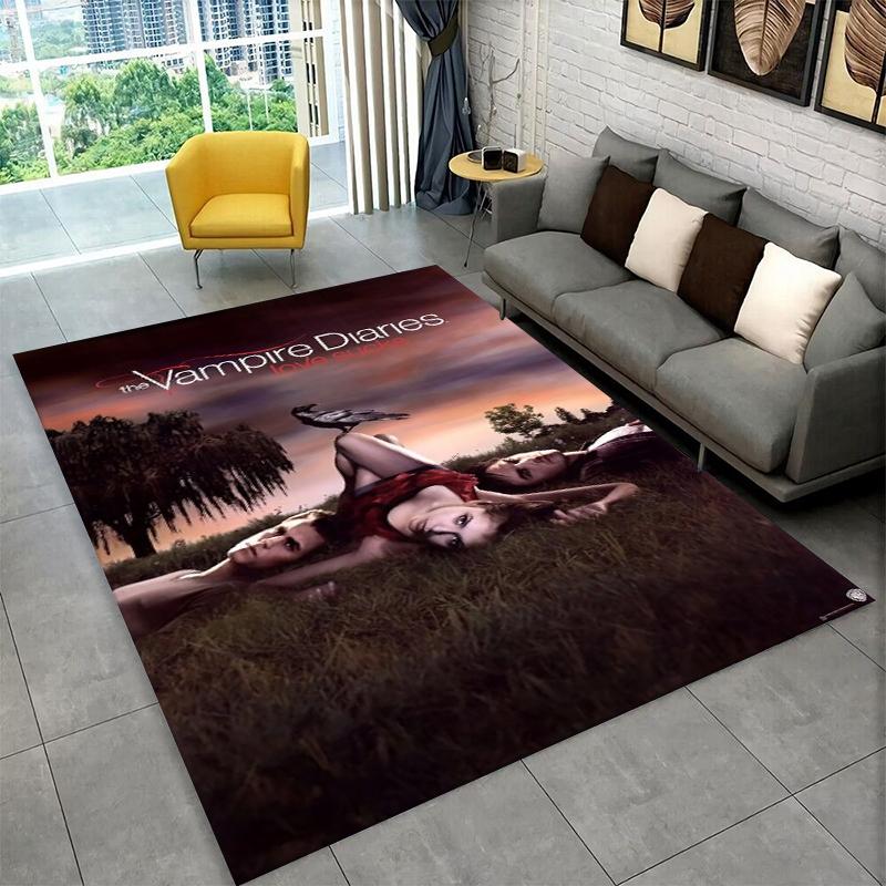 Tappeto The Vampire Diaries Damon Salvatore per Camera da Letto Soggiorno Divano Sala Giochi Zerbino Decorazione Casa, Tappeto Area Bambini Antiscivolo