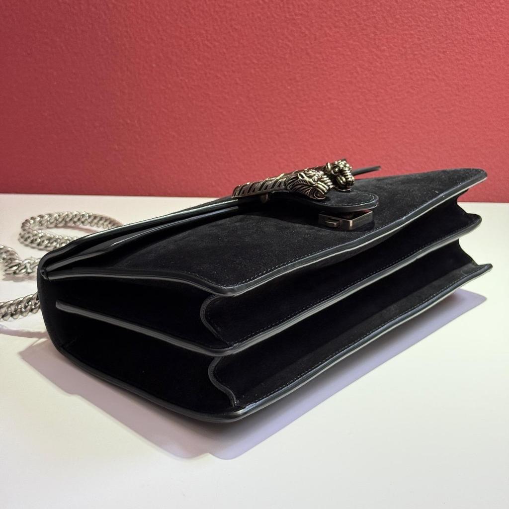 [Pre-Owned] Dionysus Small Black Suede Tiger Head Shoulder Bag - Excellent #1YCYHW2