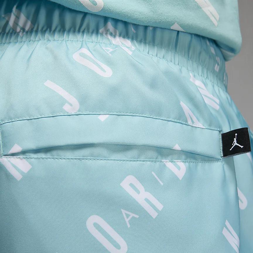 Jordan Essentials All-Over Logo Print Drawstring Loose Shorts Men Bottoms Aqua-Green DX9673-464