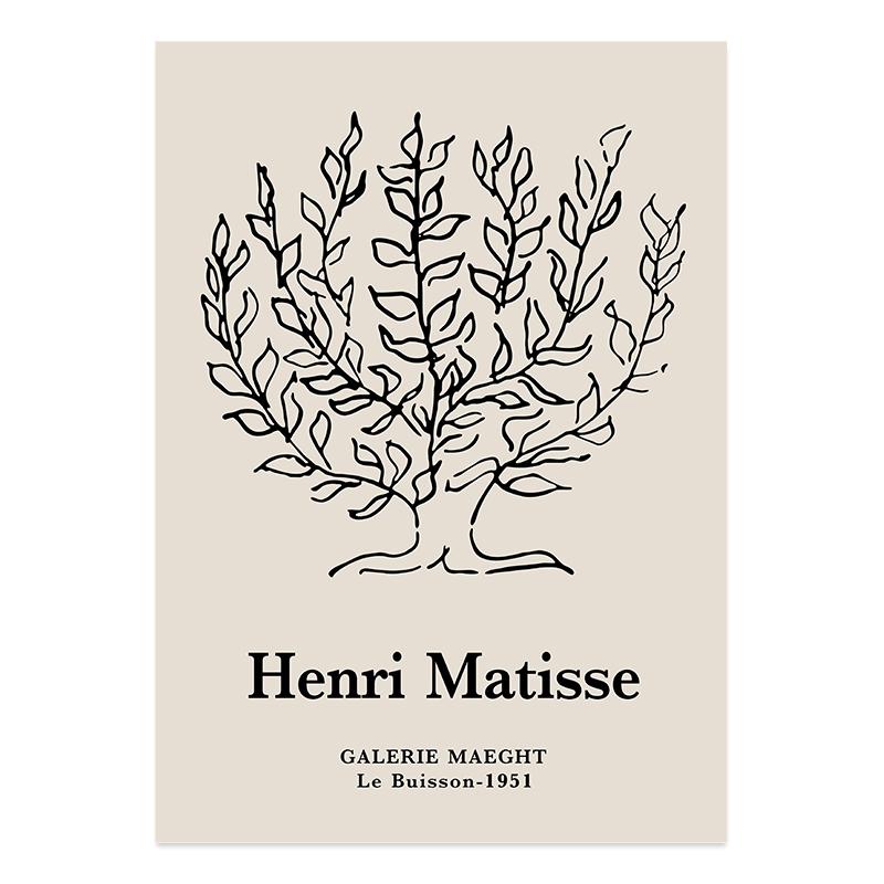 Boho Matisse Poster Beige Black Abstract Line Art Canvas Paintings Wall Print Pictures Bedroom Living Room Interior Home Decor