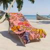 Colorful patterns of cartoon flowers polyester microfiber beach towel is highly absorbent, suitable swimming and beach outings