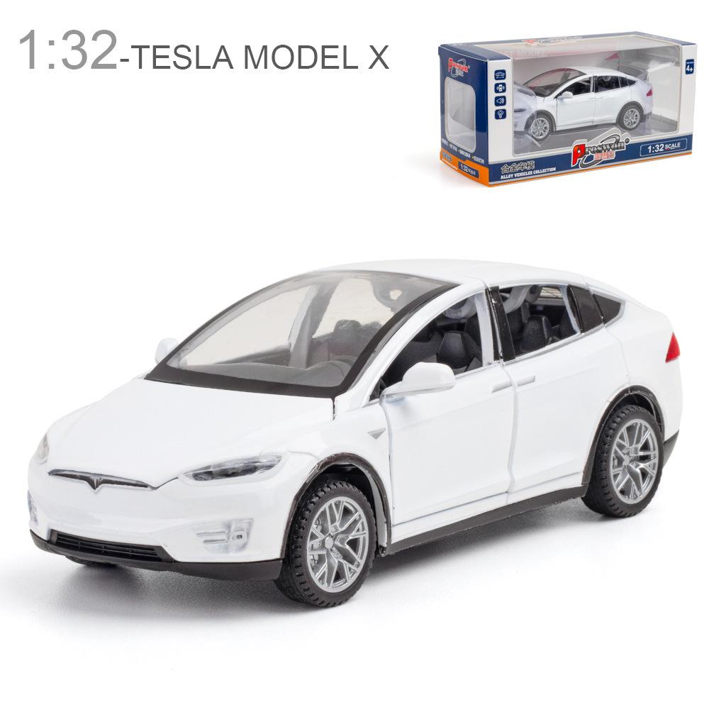 1:32 Scale Model X Alloy Diecast Toy Car, Pull Back Vehicle Door Opening with Sound and Light for Kids Adults Gift Collection