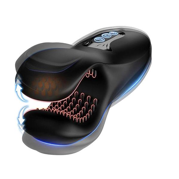 Vibratore Sex Toys per Uomo, Masturbatore Vibrante per Pene con 10 Doppi Morsi a Testa e Funzione di Vibrazione, Stimolatore Portatile per Allenamento a 360° per Uomo
