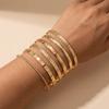 7 Pcs/Set Versatile Gold Color Bracelets Stackable Heart Prints Bracelets  Music Festival
