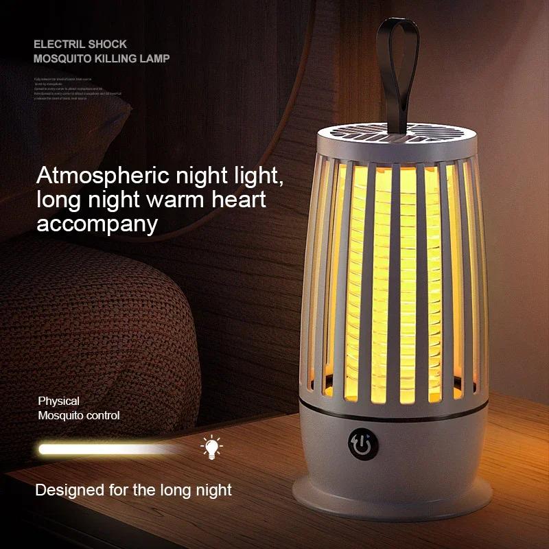 Přenosná lampa proti komárům venkovní elektrická lapačka na mouchy zapper hubič hmyzu repelent USB dobíjecí tichá lampa proti komárům