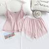 Women's Silk Satin Pajamas Set Sling Simulation Silk Pajamas Casual Wear M~XL