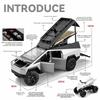 1/24 Tesla Cybertruck Camping RV Alloy Die Cast Toy Car Model Sound and Light Children's Toy Collectibles Birthday Gift