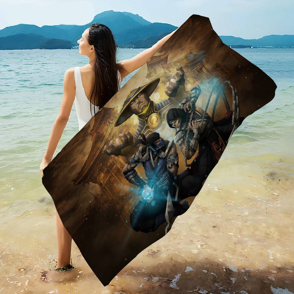 Video Game M-Mortal Kombat Microfiber Blanket Quick Drying Beach Towels Oversized Printing Super Absorbent Pool Towel Blanket