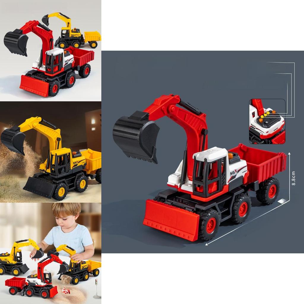 Inertia Construction Vehicle Toy With Lights For Toddlers 23 Years Old