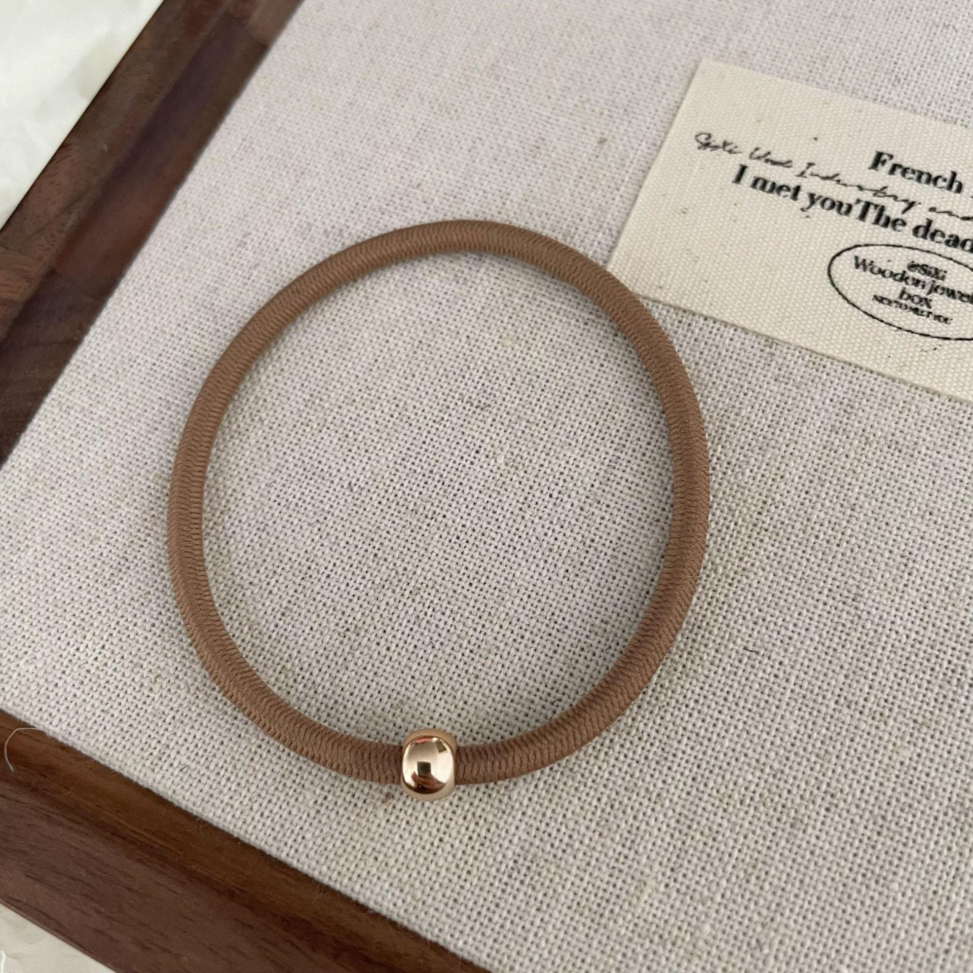 

Тонкая повязка на голову с золотыми бусинами в корейском стиле: Высокоэластичный, бесшовный аксессуар для волос для женщин хаки